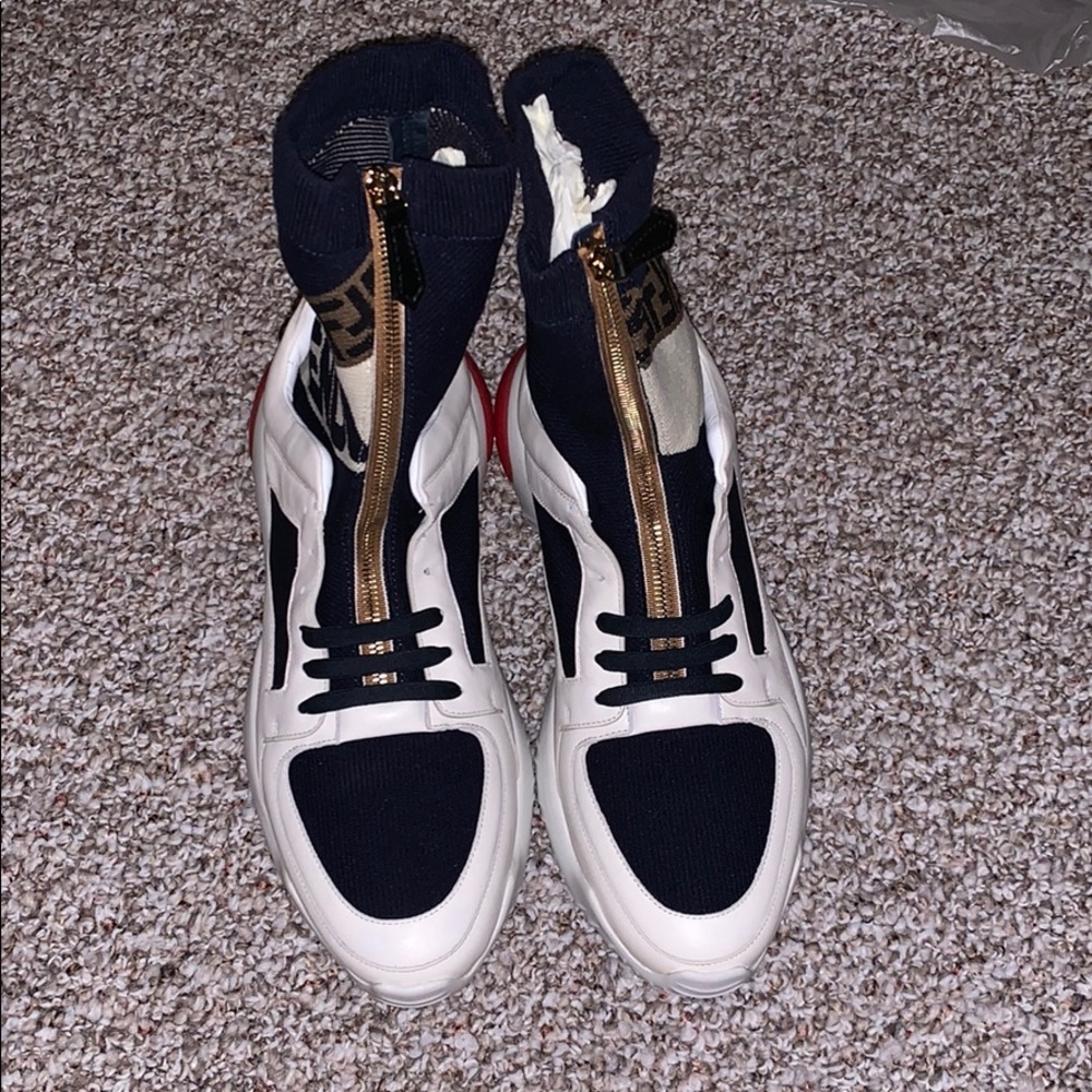 Men’s Fendi Mania zip front sock sneakers